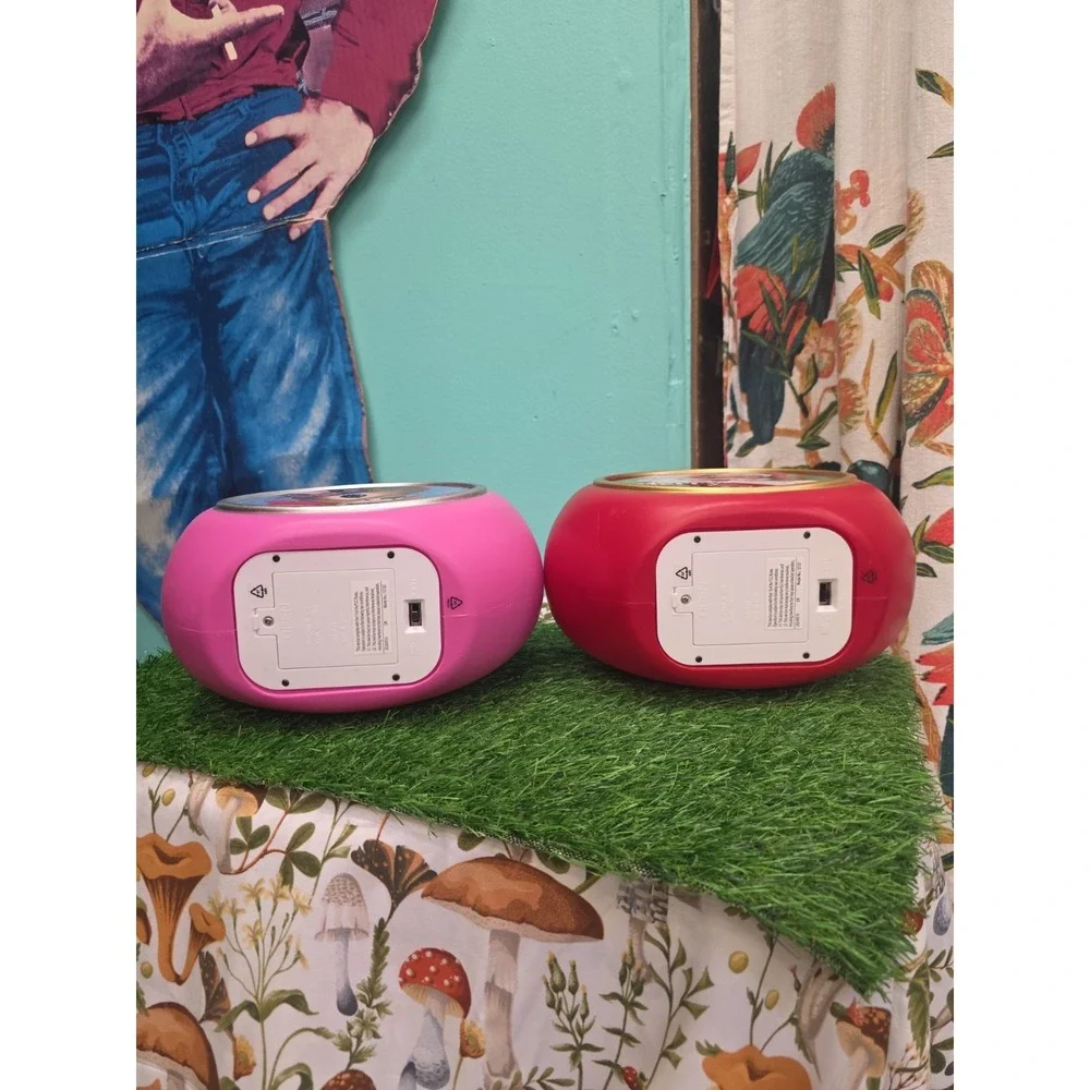 Mr Christmas Blow Snowman Ornament Pink & Red Light Up Decor Set of 2